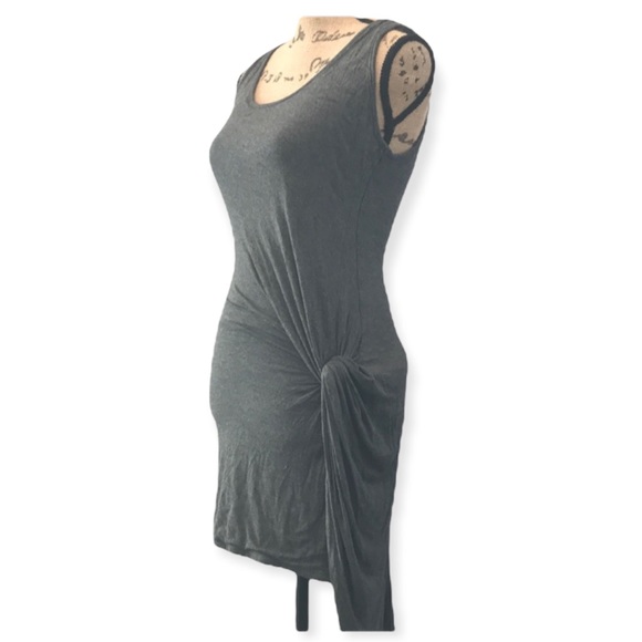 STELLA LUCE Asymmetrical Bodycon Mini Dress Stretch Jersey Knit Side Knot Large - Picture 5 of 6